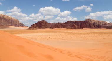 Wadi rum çöl de ay Vadisi'nin güney Ürdün kumtaşı ve granit kaya 60 km doğusunda Akabe kesilmiş bir vadi olduğunu.