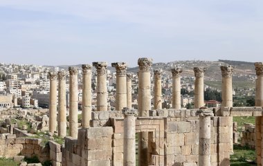 başkenti ve en büyük jerash governorate, Ürdün jerash (Antik gerasa), Ürdün şehirde roman ruins