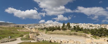 Forum (Oval Plaza)  in Gerasa (Jerash), Jordan. clipart