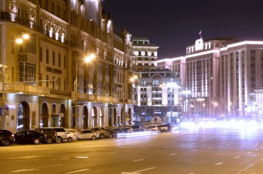 Gece görünümü Merkezi Çocuk depo binasının Lubyanka, Moskova, Rusya Federasyonu