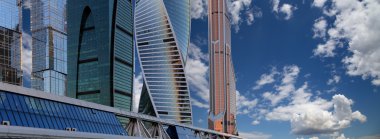 gökdelenler Uluslararası İş Merkezi (şehir) gece, moscow, Rusya Federasyonu