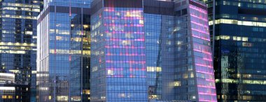 gökdelenler Uluslararası İş Merkezi (şehir) gece, moscow, Rusya Federasyonu