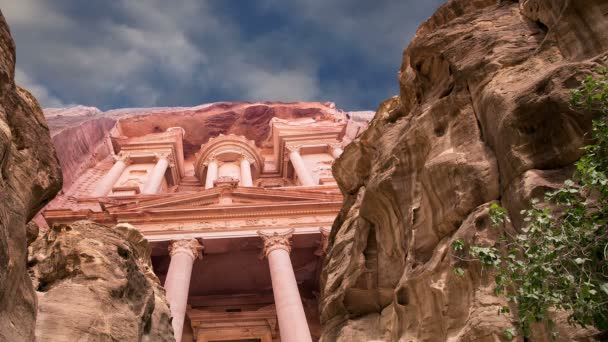 Petra, Jordan, a közel-keleten a szimbólum a Jordan — Stock videók