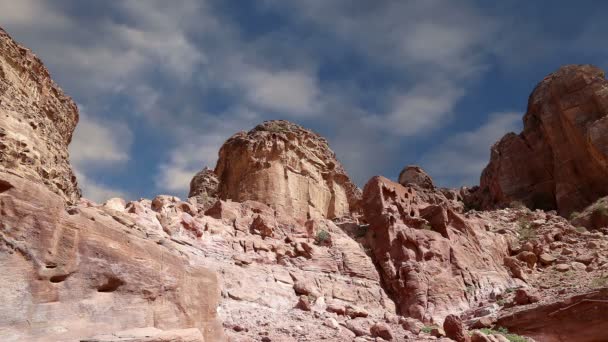 Bergen i Petra, Jordan, Mellanöstern. — Stockvideo