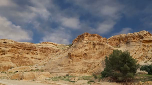Montañas de Petra, Jordania, Oriente Medio . — Vídeo de stock