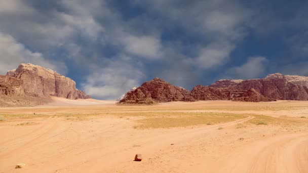 Deserto de Wadi Rum, Jordânia, Médio Oriente — Vídeo de Stock