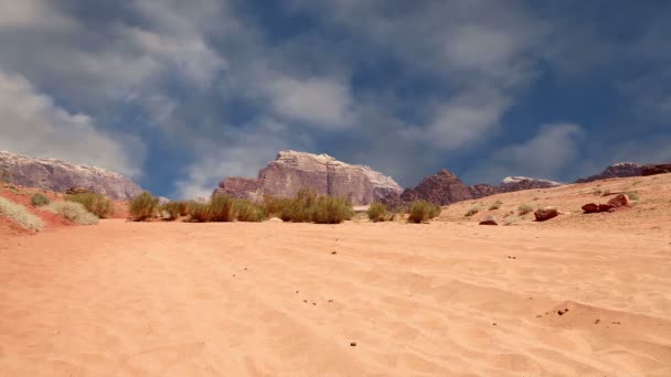 瓦迪朗姆酒沙漠，Jordan，中东 — 图库视频影像