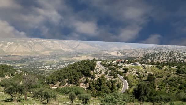 Paysage montagneux du désert, Jordanie, Moyen-Orient — Video