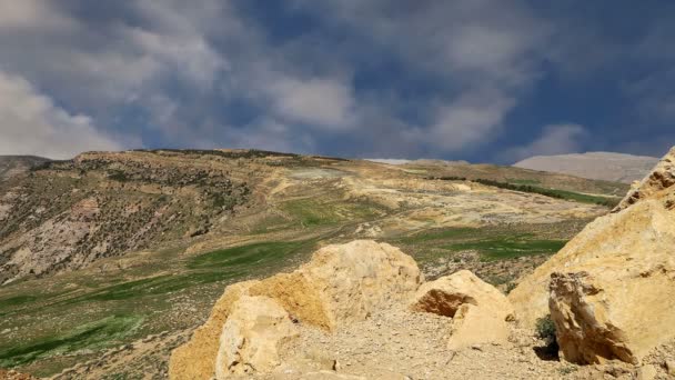 山の風景、Jordan、中東を砂漠します。 — ストック動画