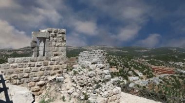 Ayyubid kale Ajloun içinde Kuzey Jordan, Orta Doğu 12 yüzyılda inşa edilmiş