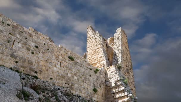 The ayyubid castle of Ajloun in northern Jordan, built in the 12th century, Middle East — Stock Video