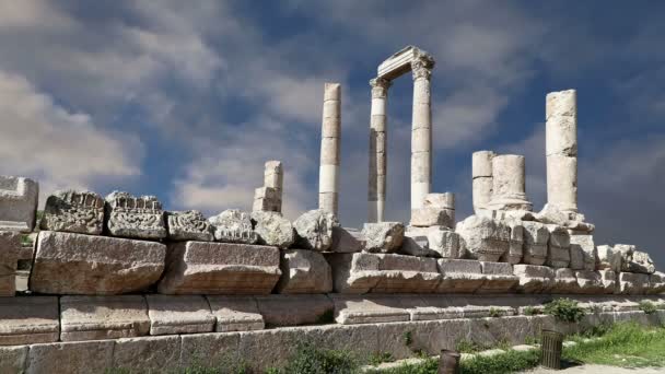 Amman city landmarks-- old roman Citadel Hill, Jordan — Stock Video