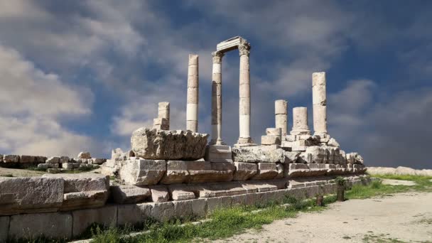 Αξιοθέατα της πόλης Αμμάν - παλιά Ρωμαϊκή Ακρόπολη hill, Ιορδανία — Αρχείο Βίντεο