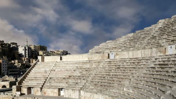 Romerska teatern i amman, Jordanien — Stockvideo