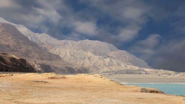 Βράχια Wadi Mujib--εθνικό πάρκο βρίσκεται στην περιοχή της Νεκράς θάλασσας, Jordan — Αρχείο Βίντεο