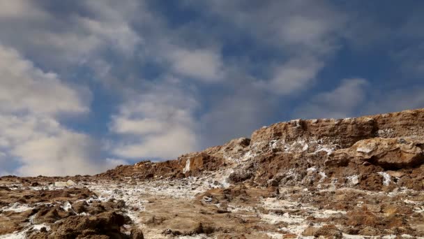Τα άλατα Νεκράς Θάλασσας στο Jordan, Μέση Ανατολή — Αρχείο Βίντεο