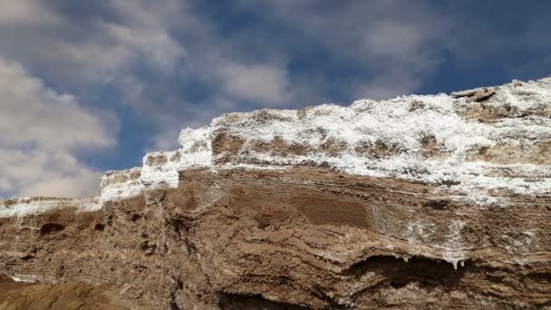 Totes Meersalz in Jordanien, Naher Osten — Stockvideo