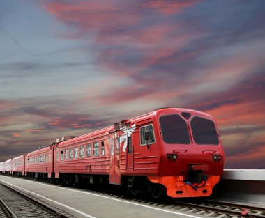 Aeroexpress red train --  is the operator of air rail link services in Moscow, Russia clipart