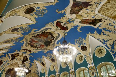 Moskova, Rusya, 23 Haziran 2015. Oda daha yüksek konfor Kazansky demiryolu terminali olarak da bilinen Moskova Kazanskaya tren istasyonu dokuz demiryolu terminalleri, Moskova, Rusya biridir