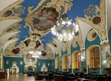 Moskova, Rusya, 23 Haziran 2015. Oda daha yüksek konfor Kazansky demiryolu terminali olarak da bilinen Moskova Kazanskaya tren istasyonu dokuz demiryolu terminalleri, Moskova, Rusya biridir