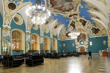 Moskova, Rusya, 23 Haziran 2015. Oda daha yüksek konfor Kazansky demiryolu terminali olarak da bilinen Moskova Kazanskaya tren istasyonu dokuz demiryolu terminalleri, Moskova, Rusya biridir