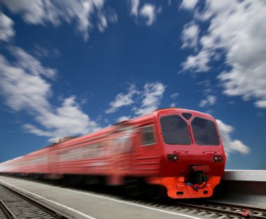 Aeroexpress red train --  is the operator of air rail link services in Moscow, Russia clipart