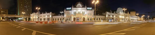 Facade of Rizhsky railway station (Rizhsky vokzal, Riga station) is one of the nine main railway stations in Moscow, Russia. It was built in 1901 — стокове фото