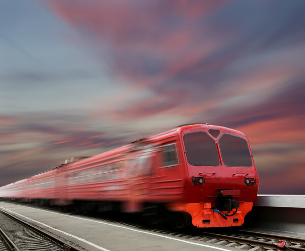 Aeroexpress red train --  is the operator of air rail link services in Moscow, Russia