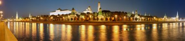 Gece manzarasına Kremlin, Moskova, Rusya - Moskova'nın en popüler görünümü