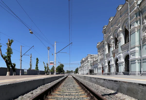 Estação Ferroviária de Rizhsky (vokzal Rizhsky, estação de Riga) é uma das nove estações ferroviária principal em Moscou, na Rússia. Foi construído em 1901 — Zdjęcie stockowe