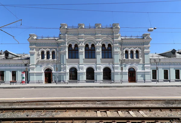 Rizhsky-treinstation (Rizhsky vokzal, Riga station) is een van de negen belangrijkste treinstations in Moskou, Rusland. Het werd gebouwd in 1901 — Stockfoto