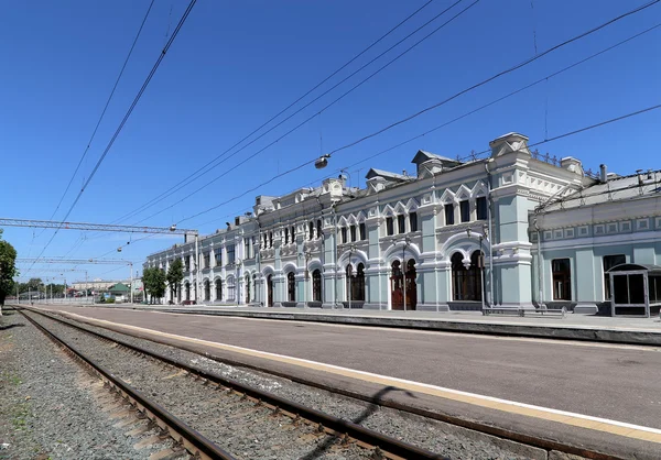 La estación de tren de Rizhsky (Rizhsky vokzal, estación de Riga) es una de las nueve principales estaciones de tren en Moscú, Rusia. Fue construido en 1901 — Foto de Stock