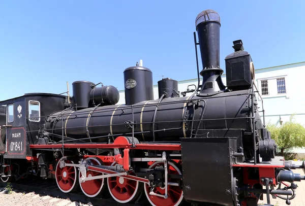Staré parní lokomotivy, moskevské muzeum železnice v Rusku, Rizhsky železniční stanici (stanice Rižskij vokzal, nádraží v Rize) — Stock fotografie