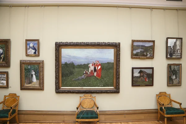 Devlet Tretyakov Galerisi, Moskova, Rusya, Rus güzel sanatlar dünyanın en önde gelen emanetçi bir sanat galerisi var. Galerinin geçmiş 1856 yılında başlar. — Stok fotoğraf