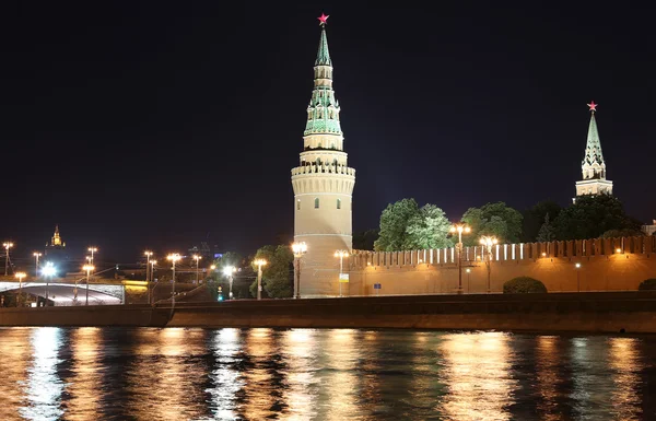 Vista noturna do Kremlin, Moscou, Rússia a visão mais popular de Moscou — Fotografia de Stock