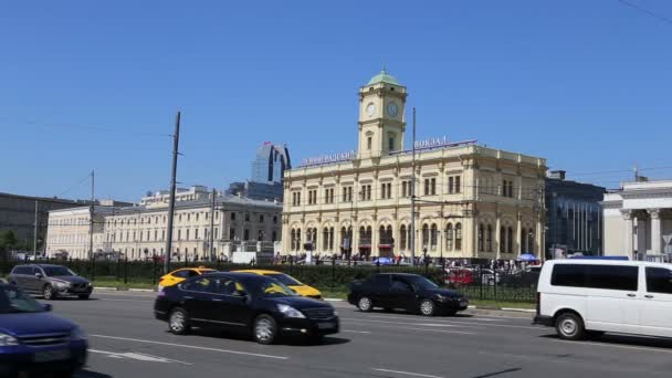 Leningradsky railway station -- ist einer der neun wichtigsten Bahnhöfe von Moskau, Russland — Stockvideo