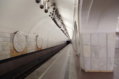 Metro station Mendeleyevskaya in Moscow, Russia. It was opened in  31.12.1988