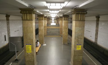 Metro İstasyonu Park Kultury (Sokolnicheskaya hat), Moskova, Rusya. 15.05.1935 içinde açıldığı