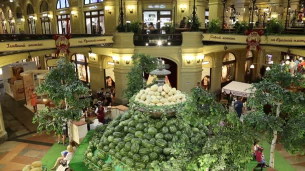 Interior store GUM (main department store), Red Square, Moscow, Russia — Stock Video