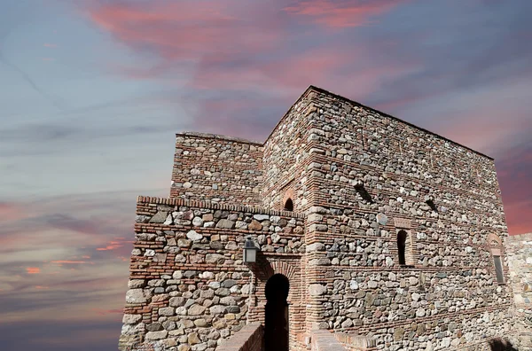 Alcazaba schloss auf gibralfaro berg. malaga, spanien — Stockfoto