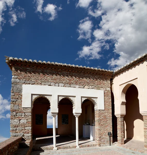 Zamek Alcazaba na górze Gibralfaro. Malaga, Hiszpania — Zdjęcie stockowe