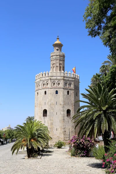 Torre del Oro ou Tour d'Or (XIIIe siècle) à Séville, Andalousie, sud de l'Espagne — Photo