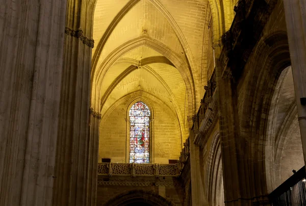 Catedral Interior de Sevilha - Catedral de Santa Maria da Sé, Andaluzia, Espanha — Fotografia de Stock