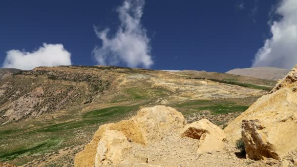 Paisaje de montaña del desierto, Jordania, Oriente Medio — Vídeos de Stock