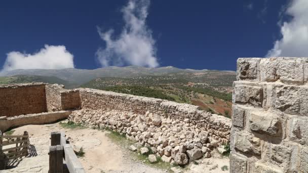 El castillo ayubí de Ajloun en el norte de Jordania, construido en el siglo XII, Oriente Medio — Vídeos de Stock