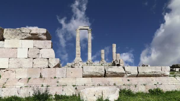 Amman city landmarks- old roman Citadel Hill, Jordan — Stock Video