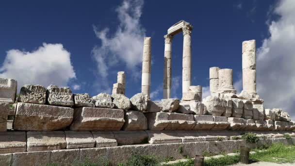 Amman city landmarks - alte römische Zitadelle Hügel, jordanisch — Stockvideo