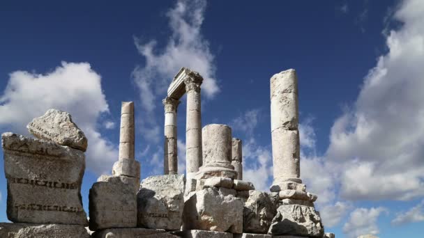 Amman landmärken-Old roman Citadel Hill, Jordanien — Stockvideo