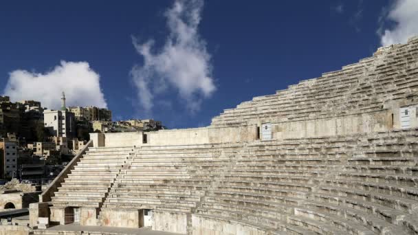 Romeins theater in amman, Jordanië — Stockvideo