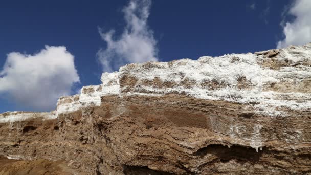 Döda havet salt på Jordan, Mellanöstern — Stockvideo